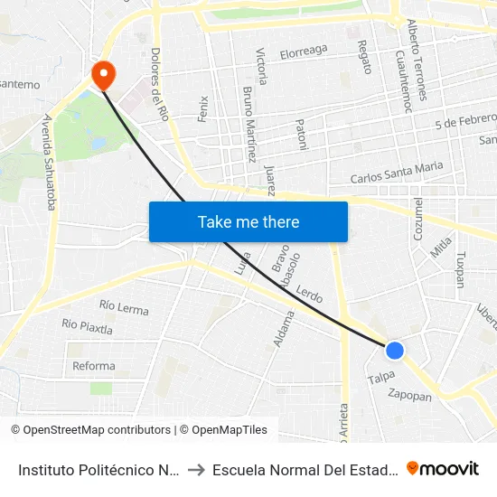 Instituto Politécnico Nacional, 216 to Escuela Normal Del Estado De Durango map