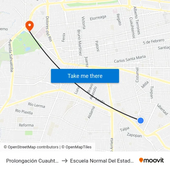 Prolongación Cuauhtémoc, 204 to Escuela Normal Del Estado De Durango map