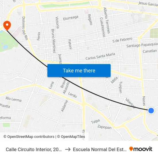 Calle Circuito Interior, 209- S Taller Mofles to Escuela Normal Del Estado De Durango map