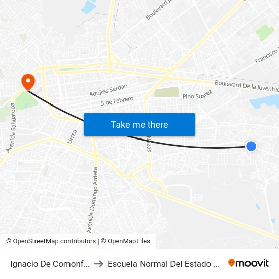 Ignacio De Comonfort, 102 to Escuela Normal Del Estado De Durango map