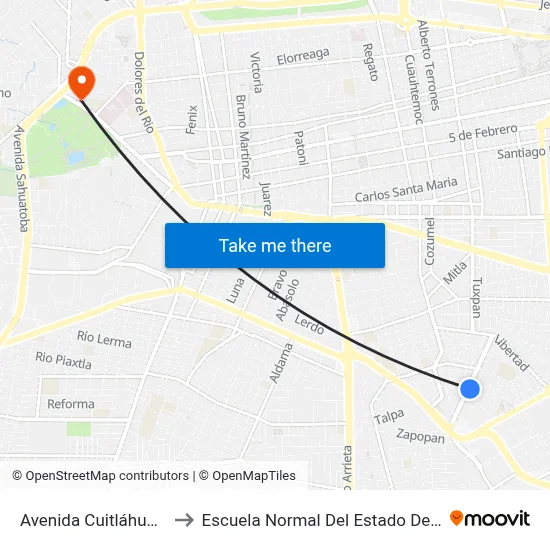 Avenida Cuitláhuac, 351 to Escuela Normal Del Estado De Durango map