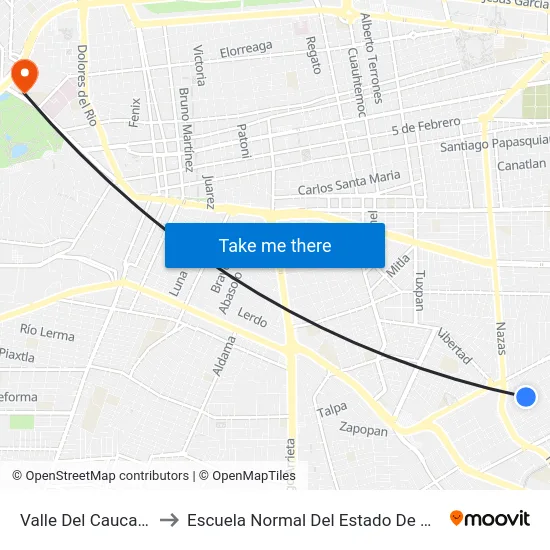 Valle Del Cauca, 303 to Escuela Normal Del Estado De Durango map