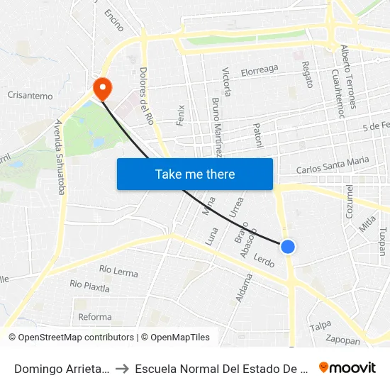 Domingo Arrieta, 419 to Escuela Normal Del Estado De Durango map