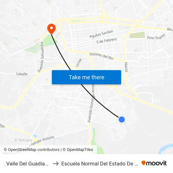 Valle Del Guadiana, Lb to Escuela Normal Del Estado De Durango map