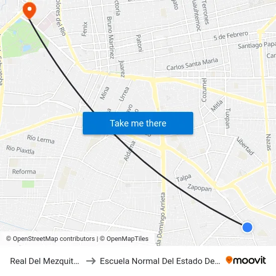 Real Del Mezquital, 234 to Escuela Normal Del Estado De Durango map