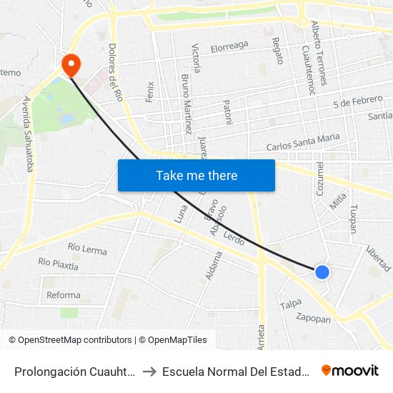 Prolongación Cuauhtémoc, 508 to Escuela Normal Del Estado De Durango map