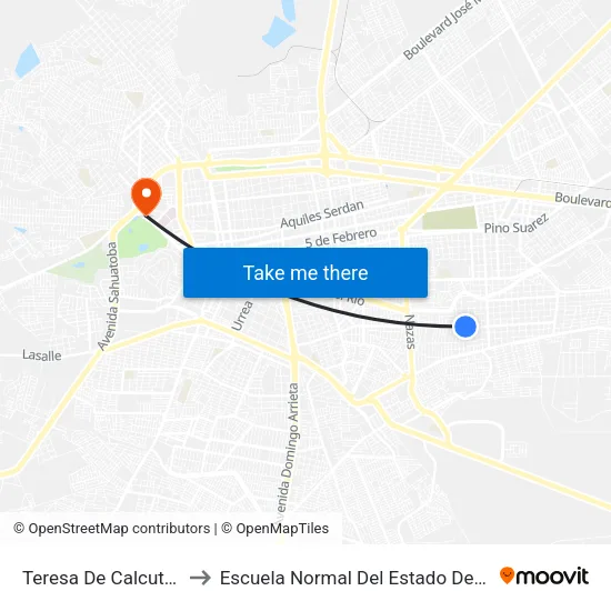 Teresa De Calcuta, 805 to Escuela Normal Del Estado De Durango map