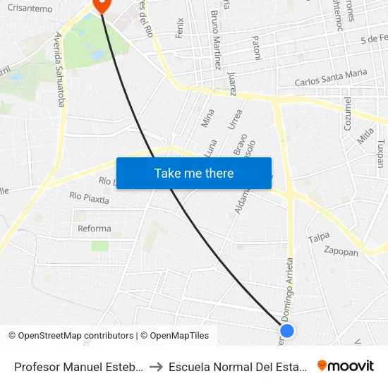Profesor Manuel Estebane San, 309 to Escuela Normal Del Estado De Durango map