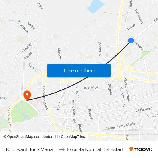 Boulevard José María Patoni, 412 to Escuela Normal Del Estado De Durango map
