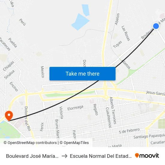 Boulevard José María Patoni, 105 to Escuela Normal Del Estado De Durango map