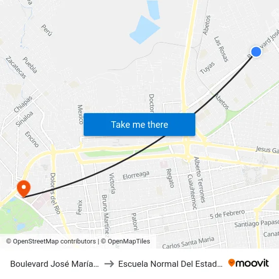 Boulevard José María Patoni, 219 to Escuela Normal Del Estado De Durango map