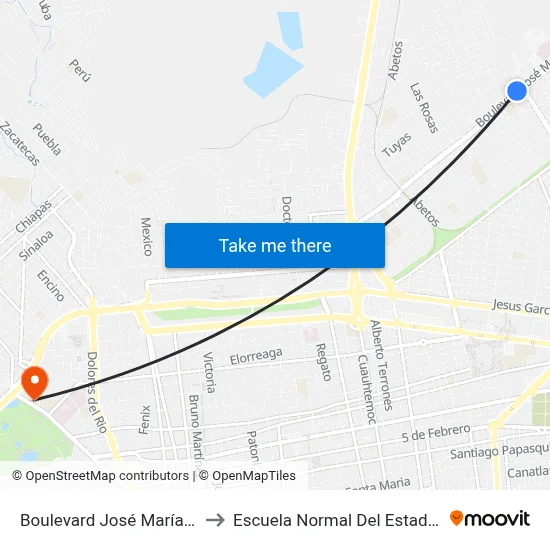 Boulevard José María Patoni, 614 to Escuela Normal Del Estado De Durango map