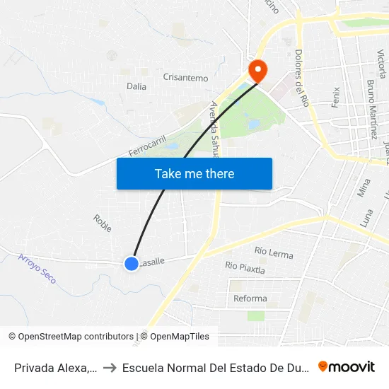 Privada Alexa, 47 to Escuela Normal Del Estado De Durango map
