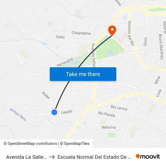 Avenida La Salle, 102 to Escuela Normal Del Estado De Durango map