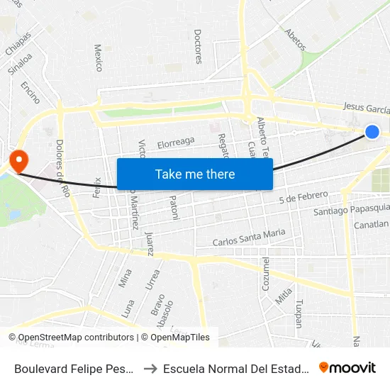 Boulevard Felipe Pescador, 1902 to Escuela Normal Del Estado De Durango map