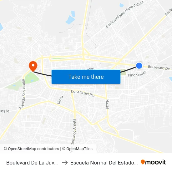 Boulevard De La Juventud, 104 to Escuela Normal Del Estado De Durango map
