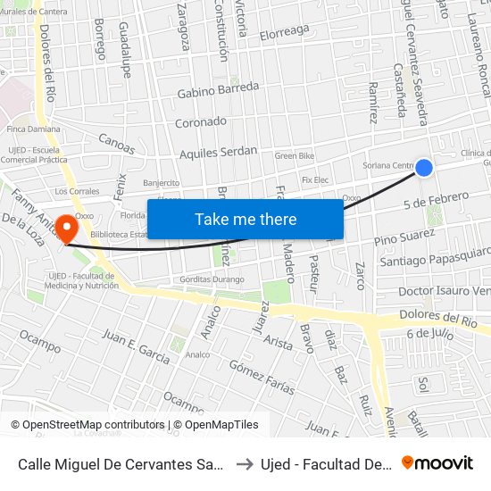 Calle Miguel De Cervantes Saavedra, 213 D to Ujed - Facultad De Derecho map