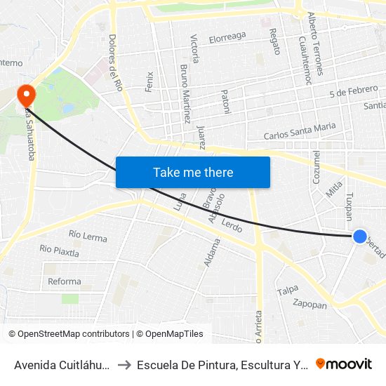 Avenida Cuitláhuac, 113 to Escuela De Pintura, Escultura Y Artesanías map