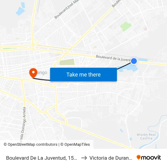 Boulevard De La Juventud, 1500 to Victoria de Durango map