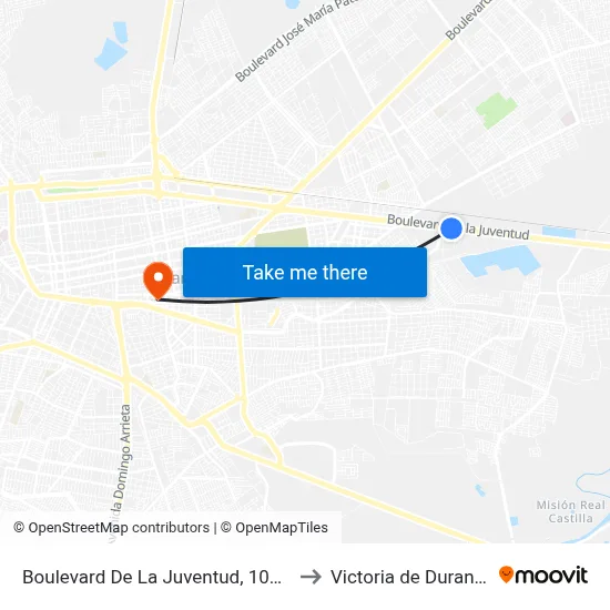 Boulevard De La Juventud, 1006a to Victoria de Durango map