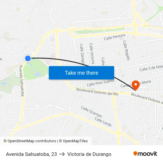 Avenida Sahuatoba, 23 to Victoria de Durango map