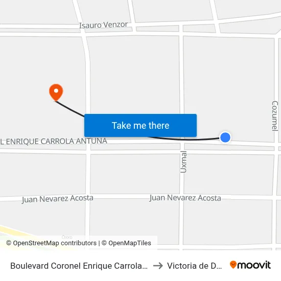 Boulevard Coronel Enrique Carrola Antuna, 909 to Victoria de Durango map