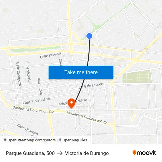 Parque Guadiana, 500 to Victoria de Durango map