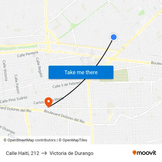 Calle Haití, 212 to Victoria de Durango map