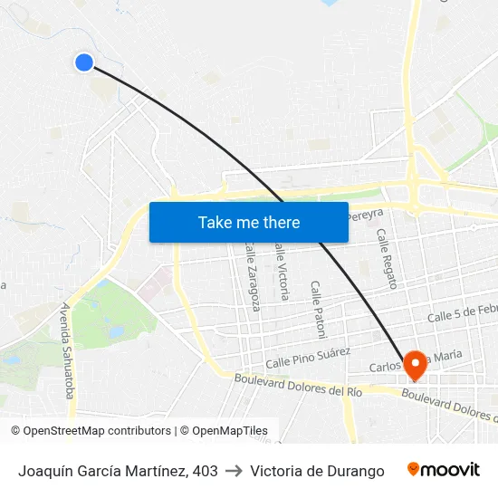 Joaquín García Martínez, 403 to Victoria de Durango map