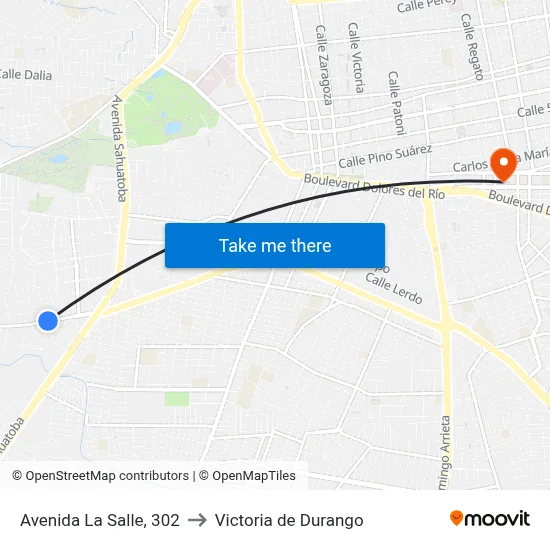 Avenida La Salle, 302 to Victoria de Durango map