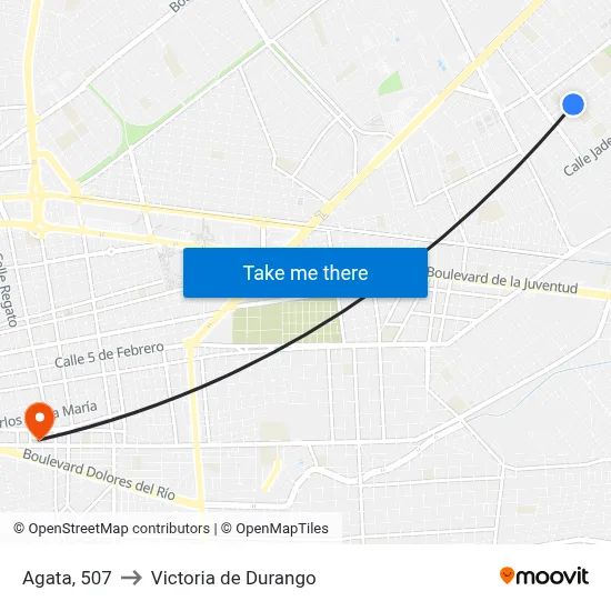 Agata, 507 to Victoria de Durango map