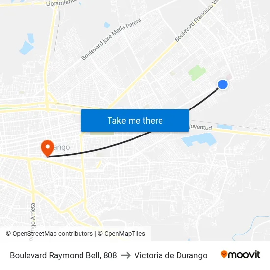 Boulevard Raymond Bell, 808 to Victoria de Durango map