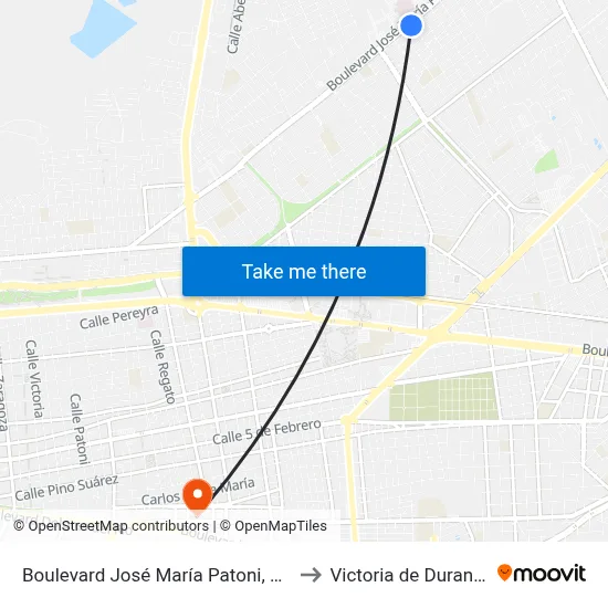 Boulevard José María Patoni, 313 to Victoria de Durango map