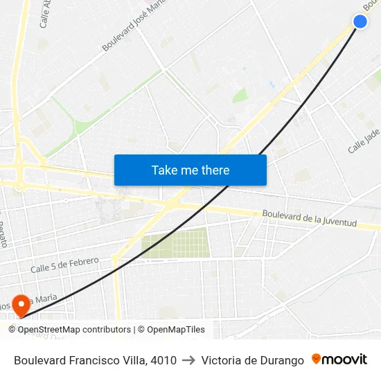 Boulevard Francisco Villa, 4010 to Victoria de Durango map