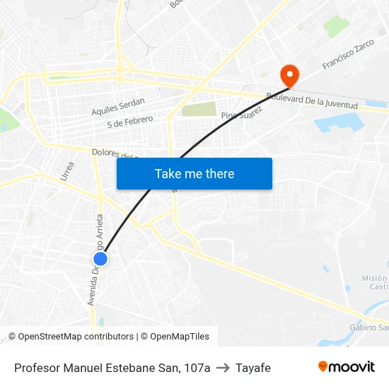 Profesor Manuel Estebane San, 107a to Tayafe map