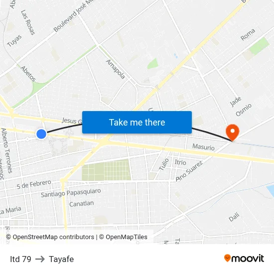 Itd 79 to Tayafe map
