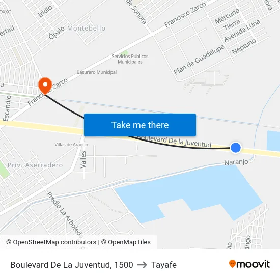 Boulevard De La Juventud, 1500 to Tayafe map