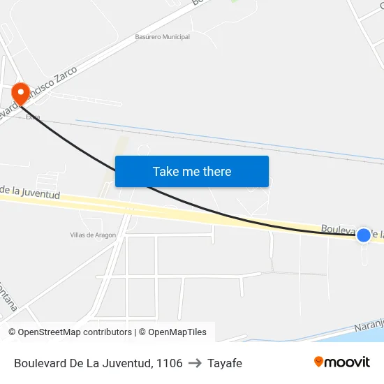 Boulevard De La Juventud, 1106 to Tayafe map