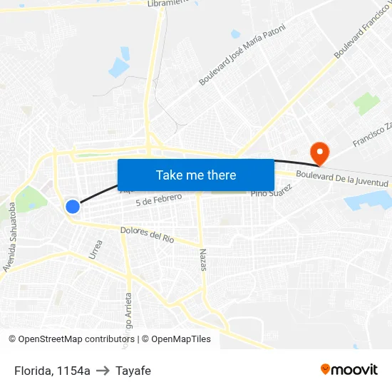 Florida, 1154a to Tayafe map