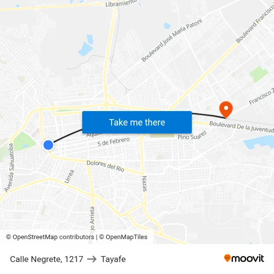 Calle Negrete, 1217 to Tayafe map