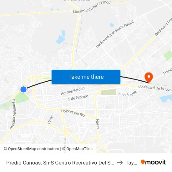 Predio Canoas, Sn-S Centro Recreativo Del Seguro Social to Tayafe map