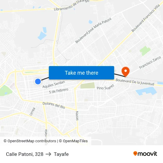 Calle Patoni, 328 to Tayafe map