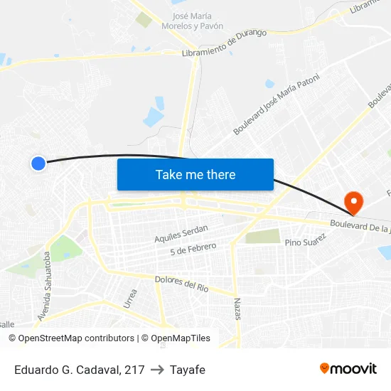 Eduardo G. Cadaval, 217 to Tayafe map