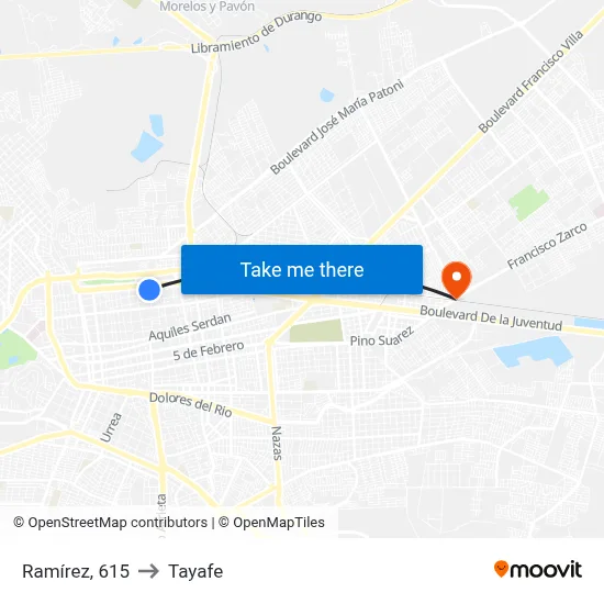 Ramírez, 615 to Tayafe map