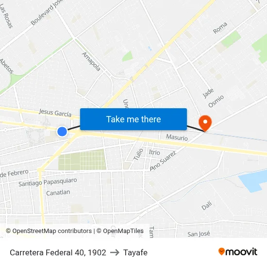 Carretera Federal 40, 1902 to Tayafe map