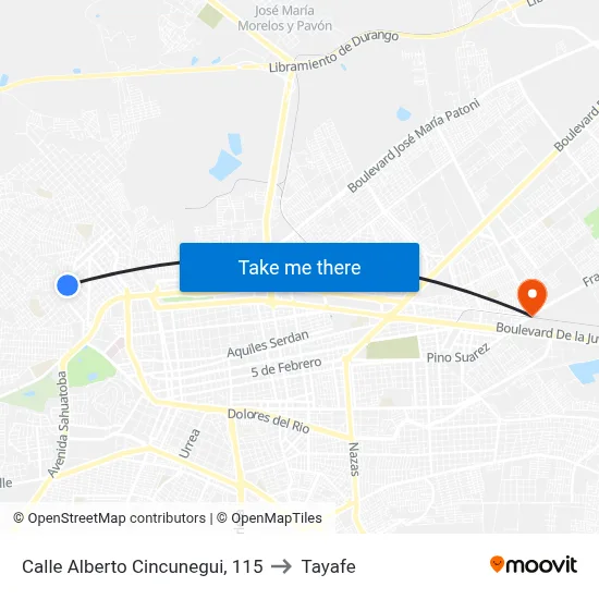 Calle Alberto Cincunegui, 115 to Tayafe map