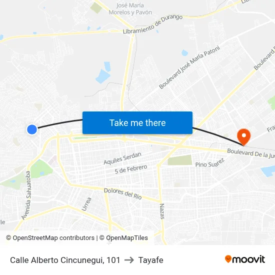Calle Alberto Cincunegui, 101 to Tayafe map