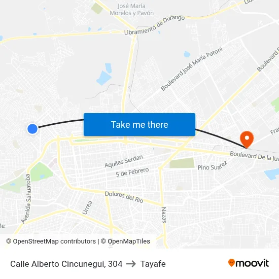 Calle Alberto Cincunegui, 304 to Tayafe map
