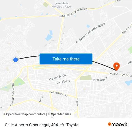 Calle Alberto Cincunegui, 404 to Tayafe map