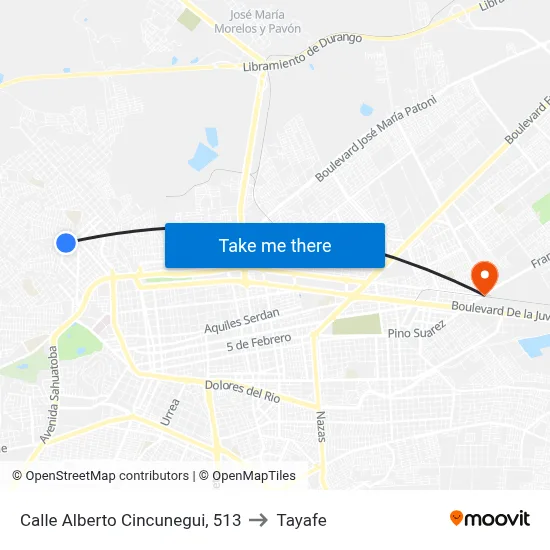 Calle Alberto Cincunegui, 513 to Tayafe map